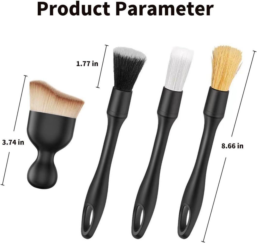 5-Piece Set Car Detailing Brush Set - Soft Bristle Interior Cleaning Brushes view 5
