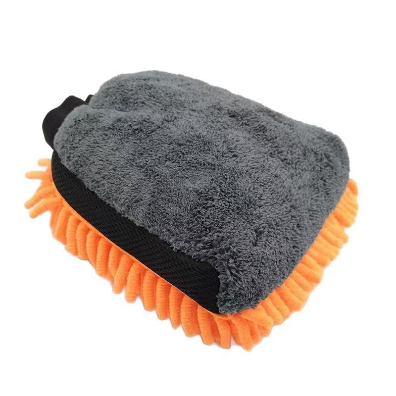 2 Pair Orange Chenille Car Wash Mitts