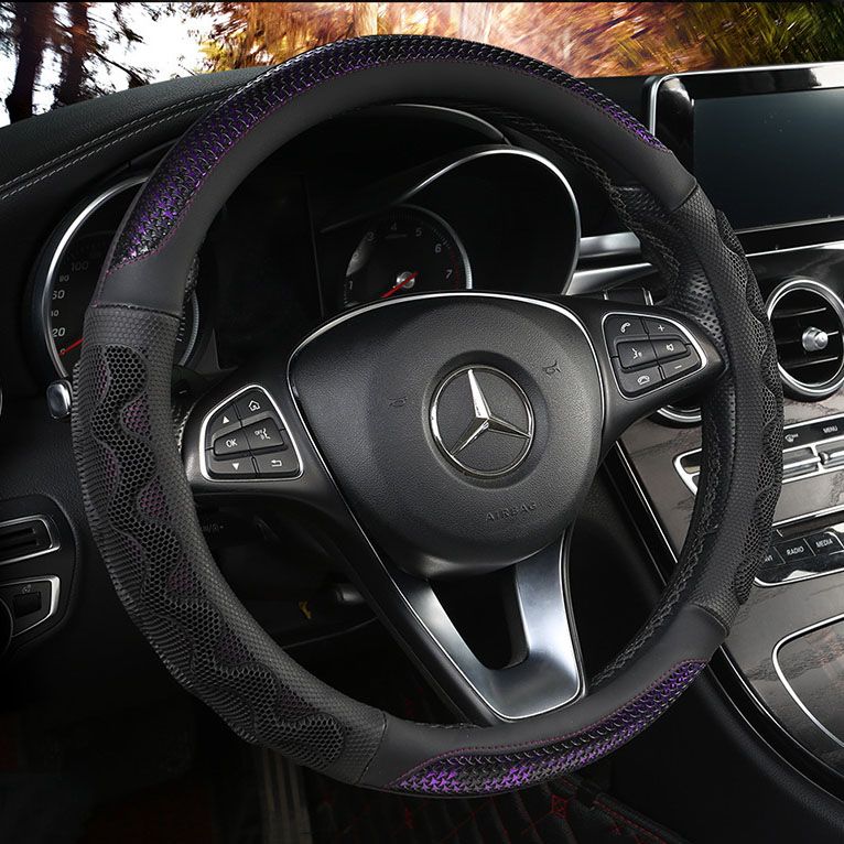 Car Steering Wheel Cover (38cm)- 3D Honeycomb Breathable Mesh - Anti-Slip view 3