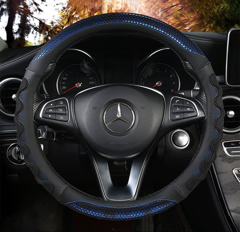 Car Steering Wheel Cover (38cm)- 3D Honeycomb Breathable Mesh - Anti-Slip view 3