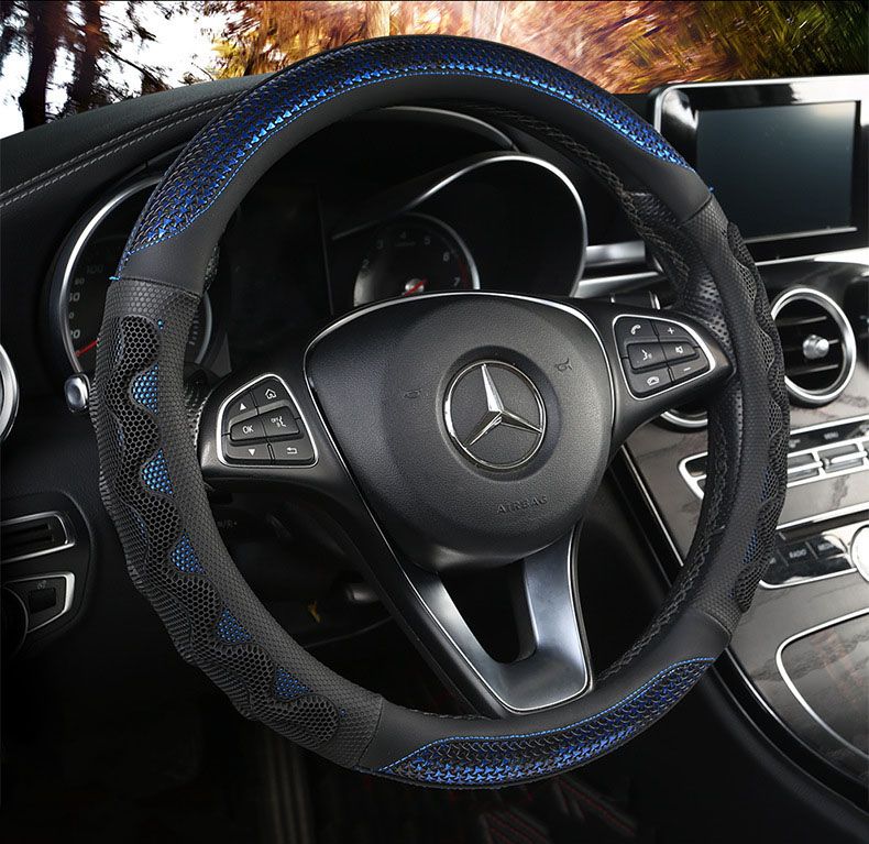 Car Steering Wheel Cover (38cm)- 3D Honeycomb Breathable Mesh - Anti-Slip view 4