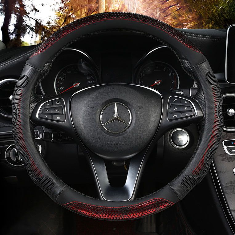 Car Steering Wheel Cover (38cm)- 3D Honeycomb Breathable Mesh - Anti-Slip view 4