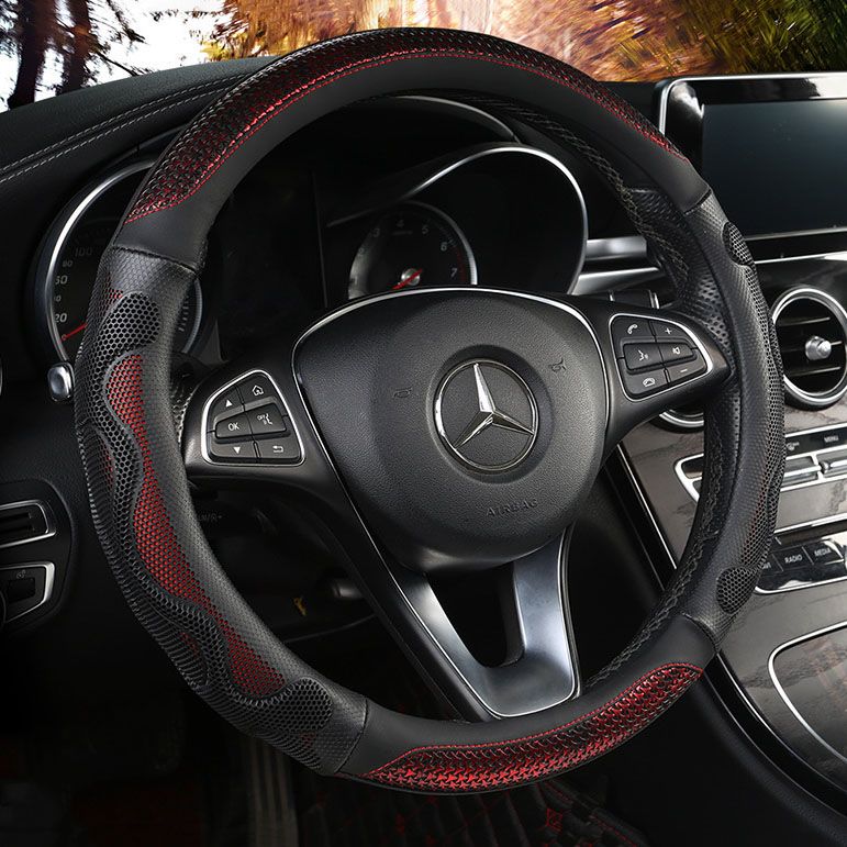 Car Steering Wheel Cover (38cm)- 3D Honeycomb Breathable Mesh - Anti-Slip view 5