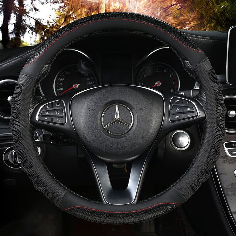 Car Steering Wheel Cover (38cm)- 3D Honeycomb Breathable Mesh - Anti-Slip view 4