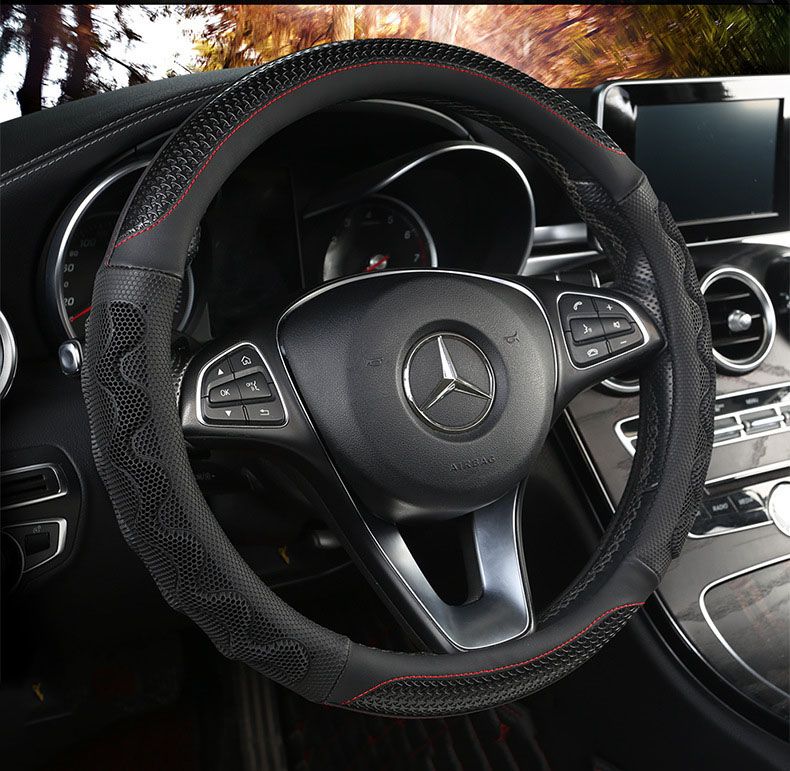 Car Steering Wheel Cover (38cm)- 3D Honeycomb Breathable Mesh - Anti-Slip view 5