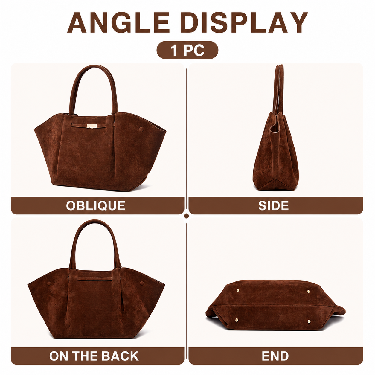 Brown Women's Wings Shape New York Slouchy Tote Bag (61 x 13 x 29CM) - Soft view 4