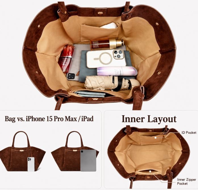 Black Women's Wings Shape New York Slouchy Tote Bag (61 x 13 x 29CM) - Soft view 3