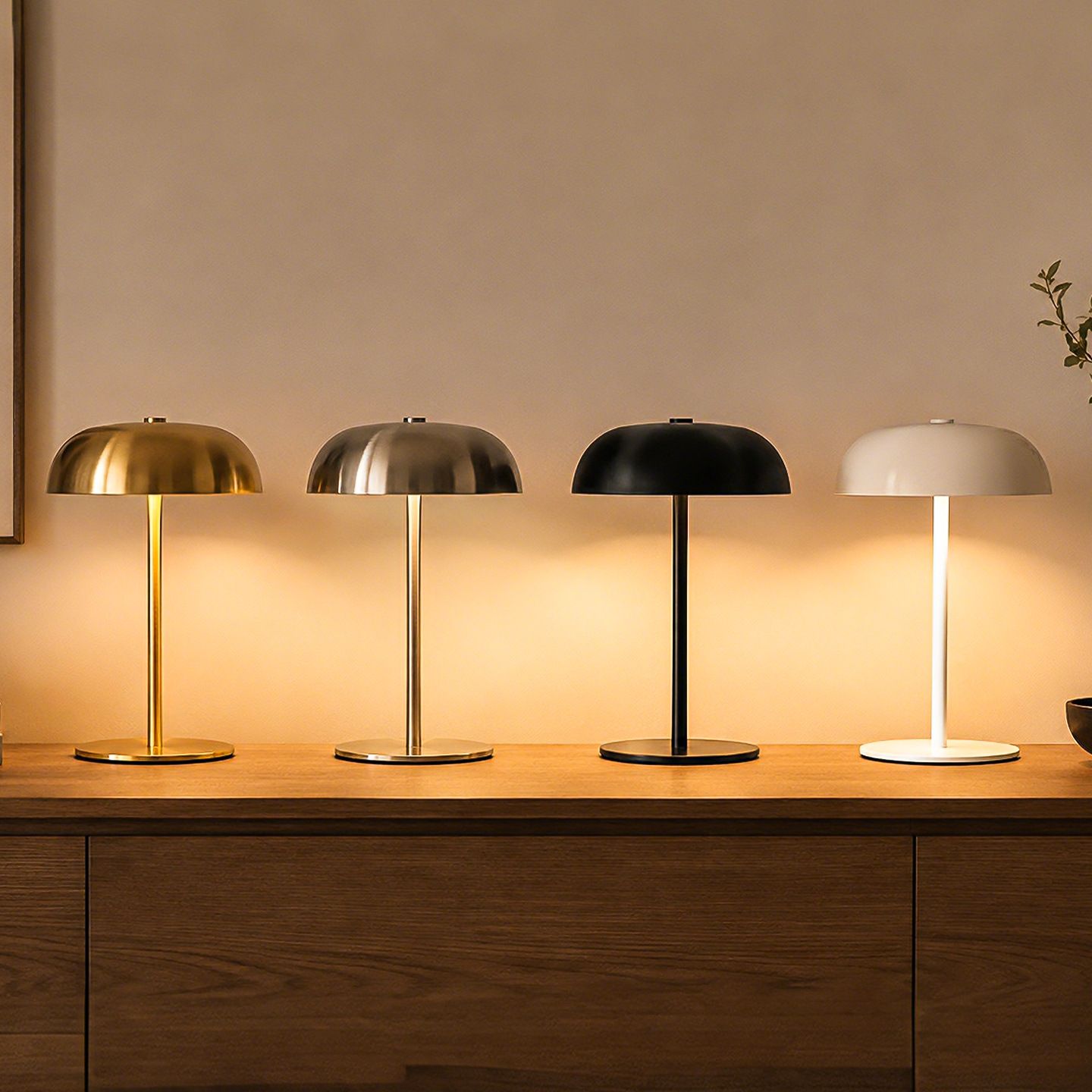 Black Metal Mushroom Table Lamp with Top Touch Control view 6
