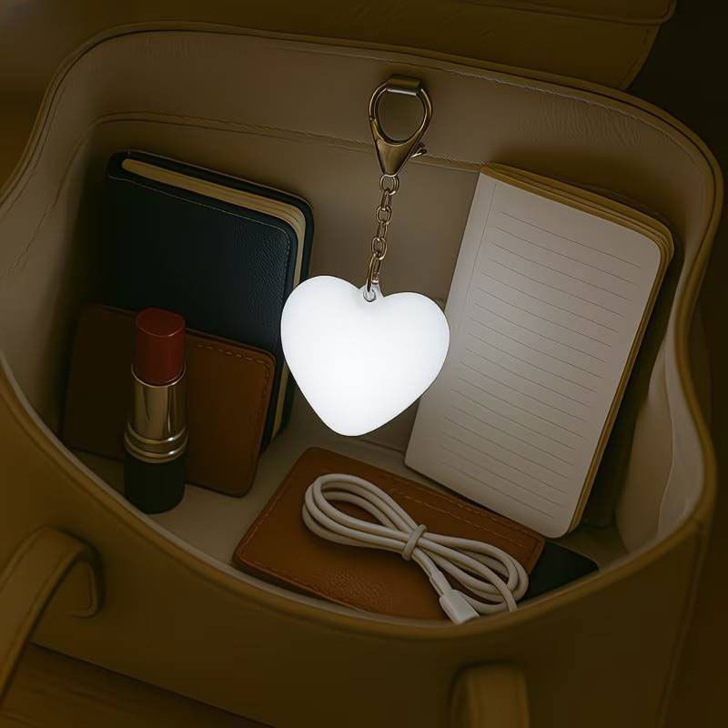 2 Pack Round Shape Touch Night Light Keychain - Mini White Light Bag Charms view 2