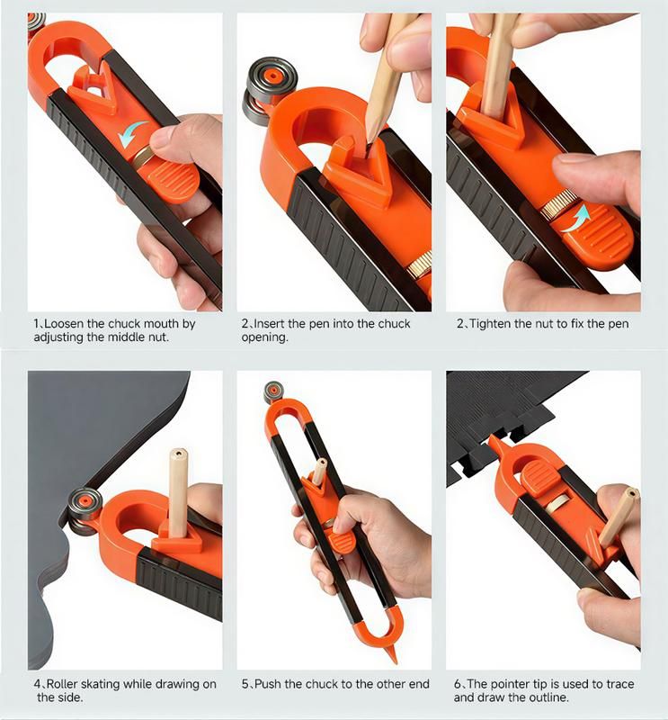Precision Contour Gauge with Lock Feature & 2 Woodworking Pencils - Adjustable view 6