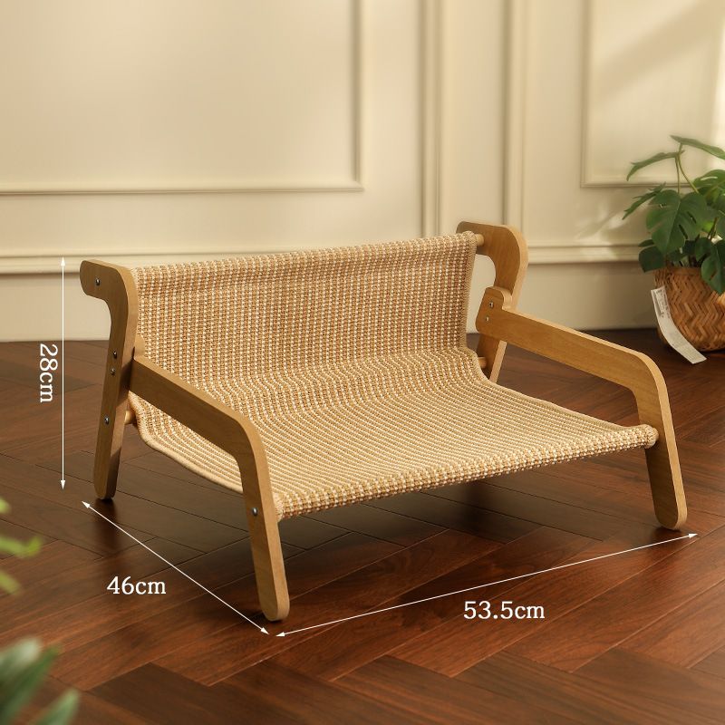 53.5 x 46 x 28 CM Large Cat Scratcher Sofa Bed with Wooden Elevated Base view 2