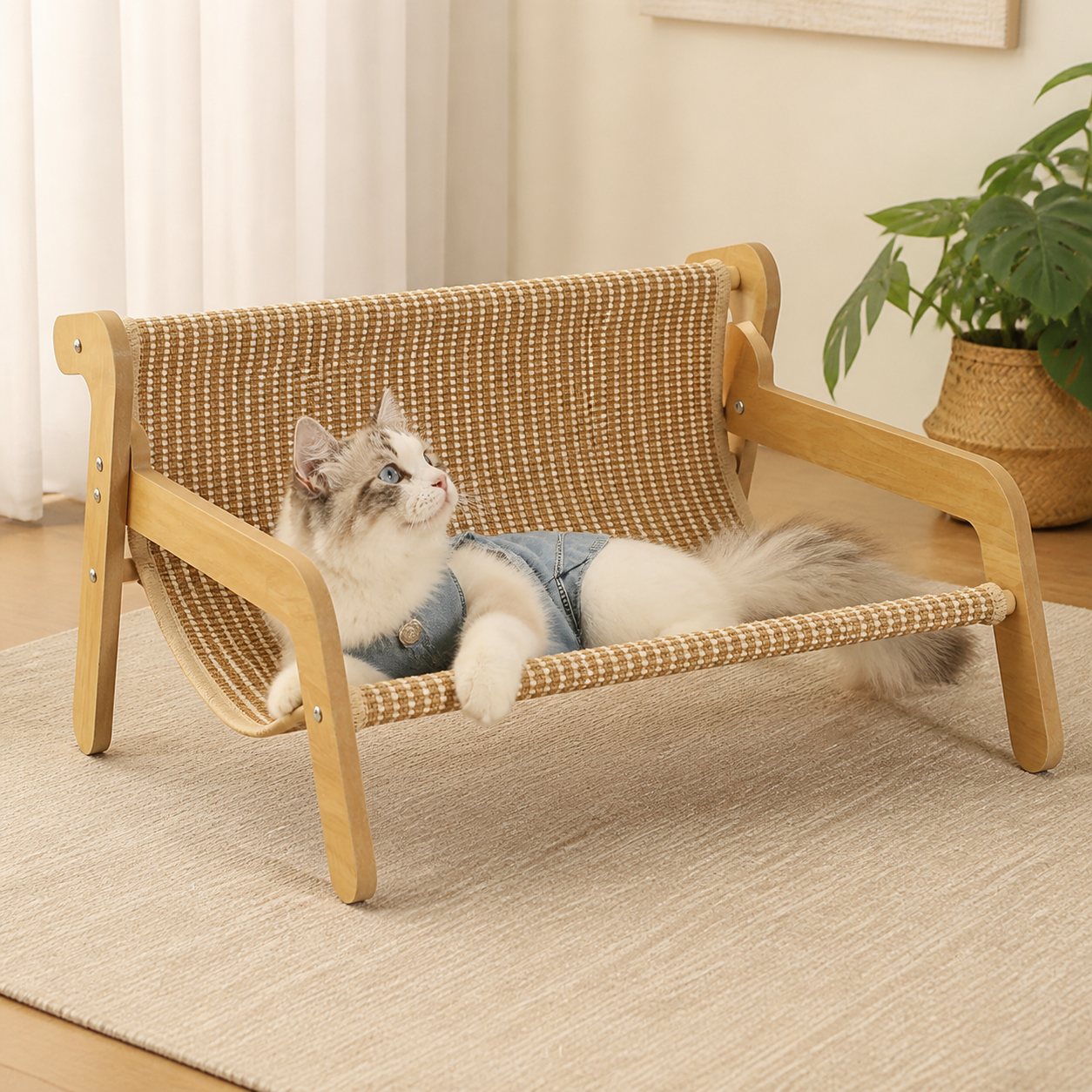 Replacement Mat for Sisal Lounge - Breathable Large Elevated Cat Scratcher view 2