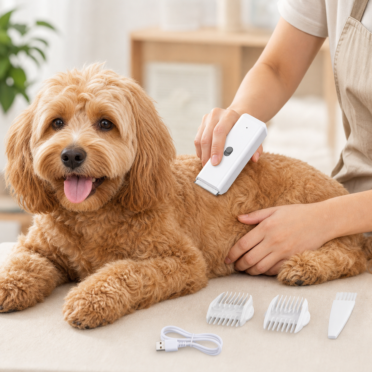 Pink Portable Pet Grooming Clipper for Dogs and Cats - IPX7 Waterproof USB view 8