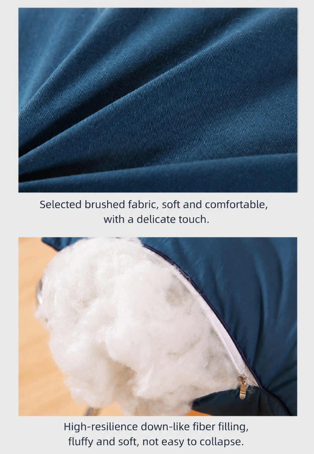 2 Pack White High Bed Pillows with Washable Zip Cover Set (48 x 74 cm) - Soft view 3