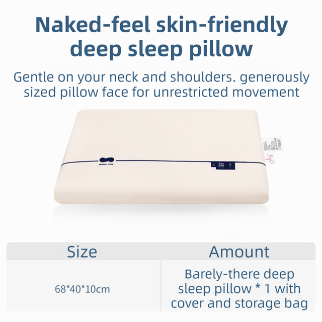 Beige Deep Sleep Slow Rebound Memory Foam Pillow with Washable Cover and