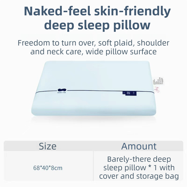 Blue Deep Sleep Slow Rebound Memory Foam Pillow with Washable Cover and