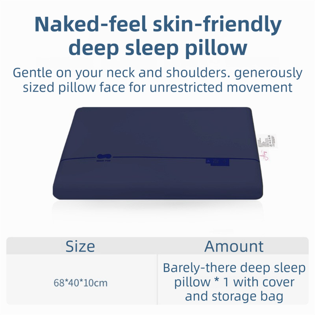 Navy Blue Deep Sleep Slow Rebound Memory Foam Pillow with Washable Cover and