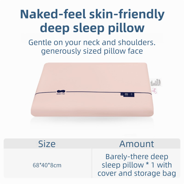 Pink Deep Sleep Slow Rebound Memory Foam Pillow with Washable Cover and