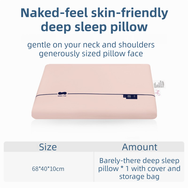 Pink Deep Sleep Slow Rebound Memory Foam Pillow with Washable Cover and
