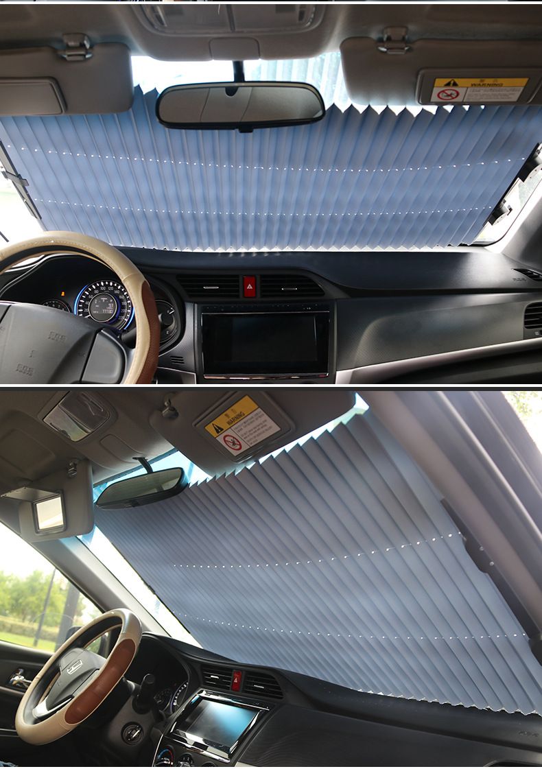 Retractable Car Windscreen Sun Shade with Suction Cup - Auto Roll Up Heat view 6