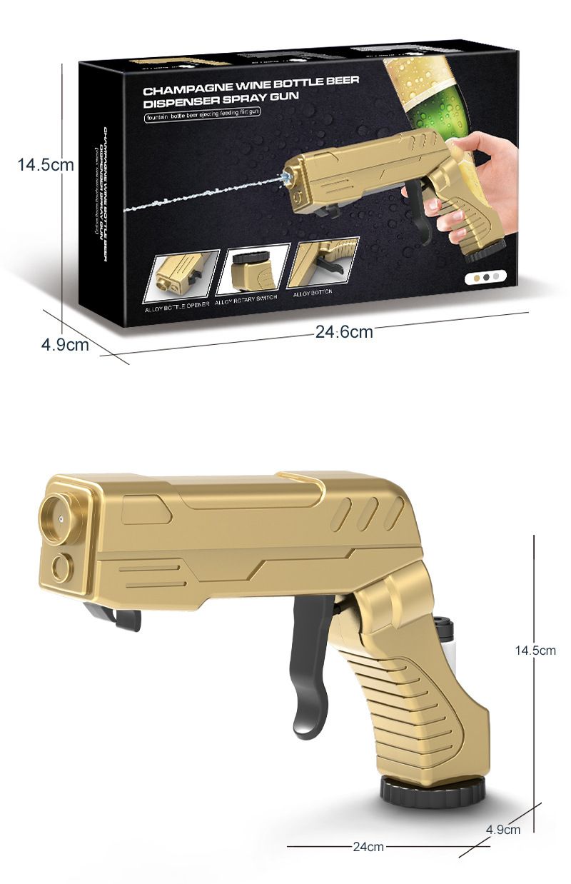 Multifunctional Champagne Gun with Bottle Opener and Spray Dispenser - Alloy view 7