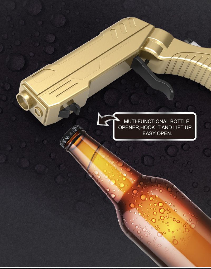 Multifunctional Champagne Gun with Bottle Opener and Spray Dispenser - Alloy view 3