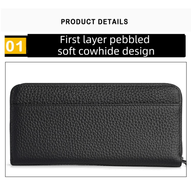 Caramel Genuine Leather Women's Long Wallet with RFID Blocking & Hidden NFC view 6