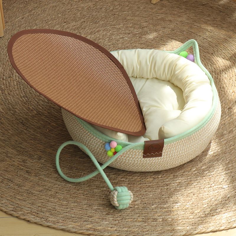 L Size Handwoven Natural Rattan Cat Bed and Scratcher - Washable Low-Mess