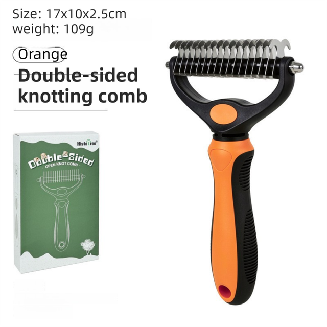 Orange Dual Sided Pet Knot Cutter for Dogs & Cats - 17