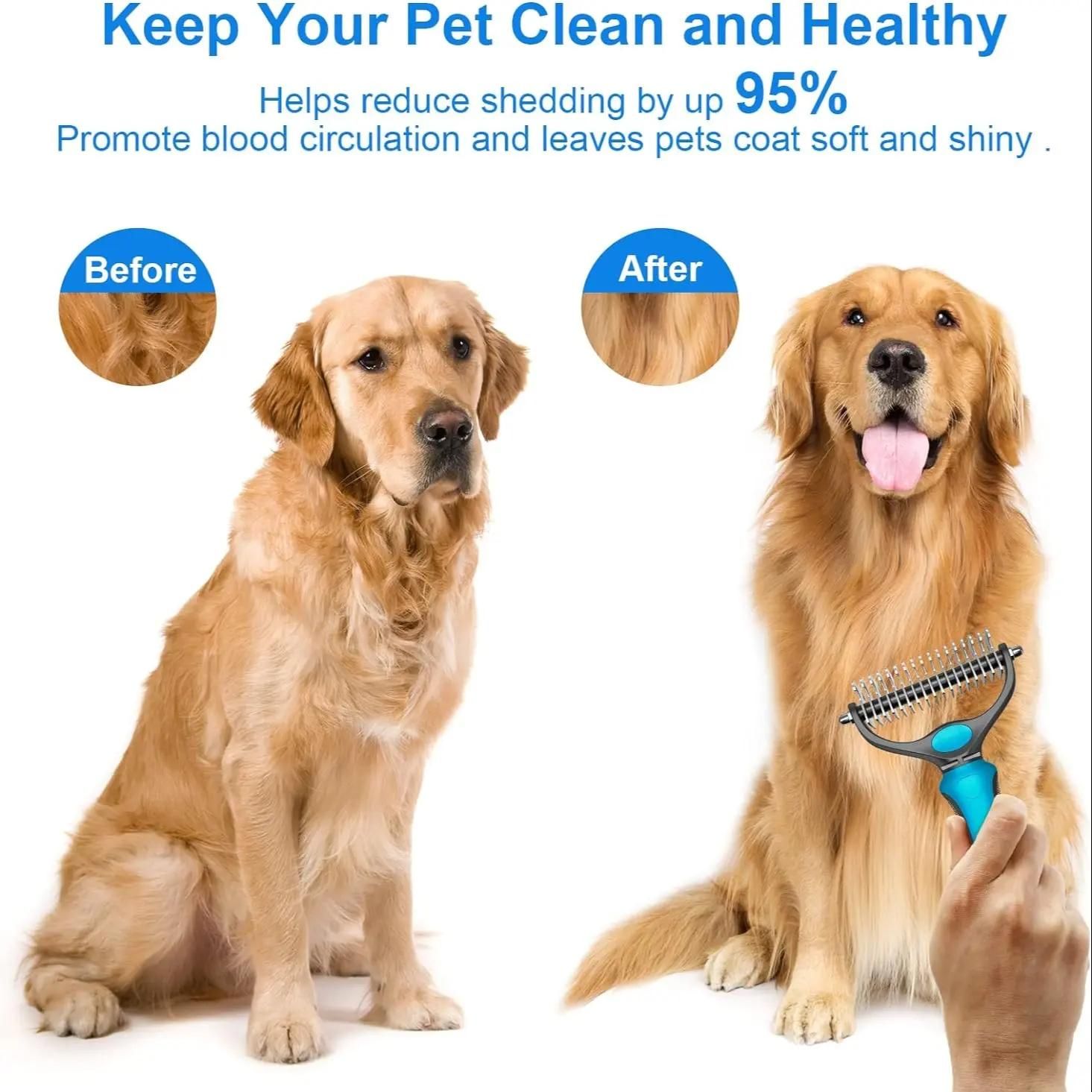 2-in-1 Green Pet Knot Cutter Built in Shedding Comb for Dogs & Cats view 5