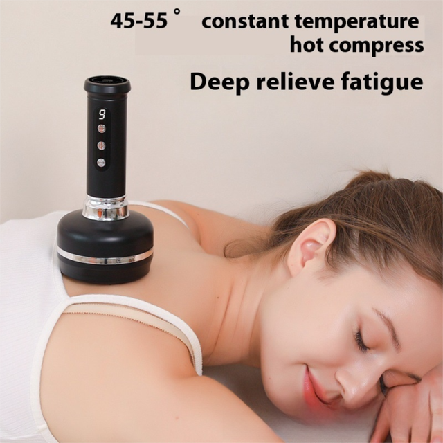 Electric Heated Gua Sha Massager(White 1200mAh) - USB Rechargeable Red Light view 3