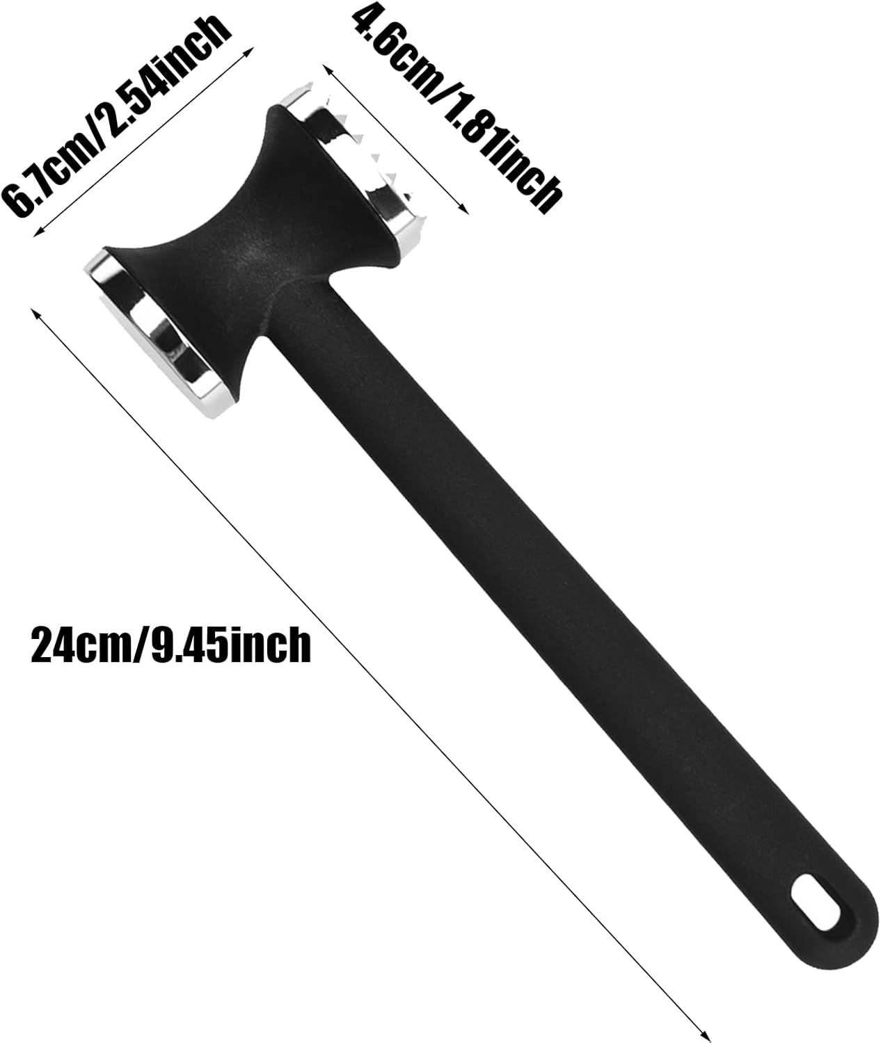 Stainless Steel Meat Tenderizer Tool - Heavy Duty Dual Sided Meat Mallet with view 4