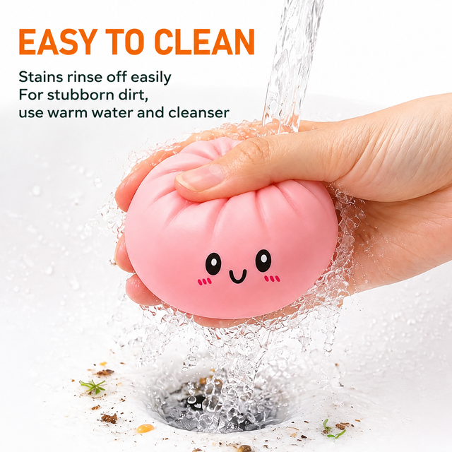 Realistic Steamed Bun Squishy Stress Relief Toy with Steamer Basket - Blue view 5