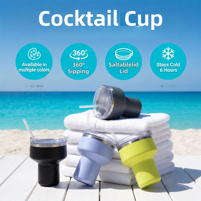 Pink 470ML Stainless Steel Martini Tumbler Cup with 360°Salt & Sip Lid view 2