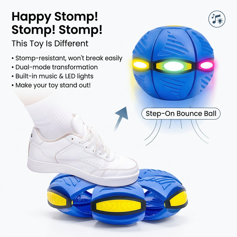 Pink LED Transforming Flying Disc Ball Toy with Music & 3 Light - Soft EVA view 2