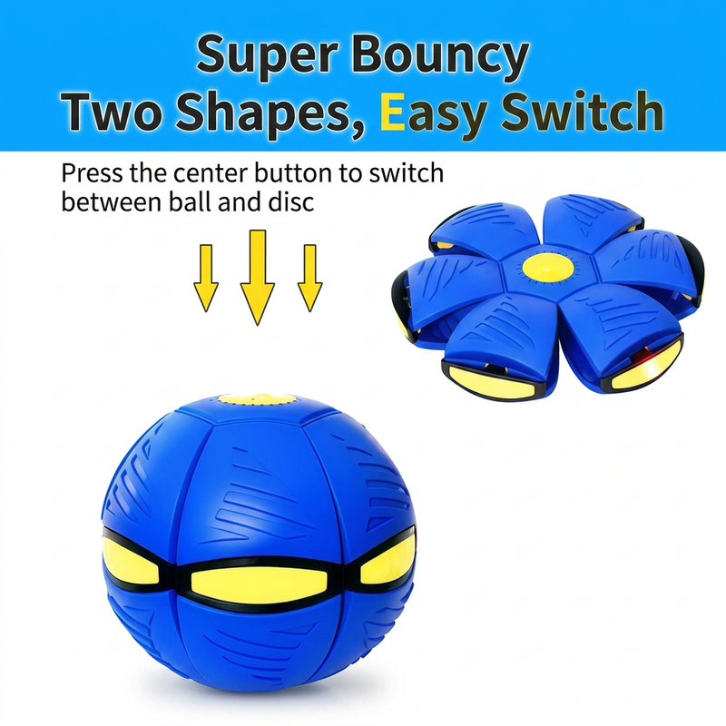 Green LED Transforming Flying Disc Ball Toy with Music & No Light - Soft EVA view 3