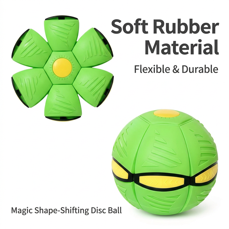 Red LED Transforming Flying Disc Ball Toy with Music & No Light - Soft EVA view 4