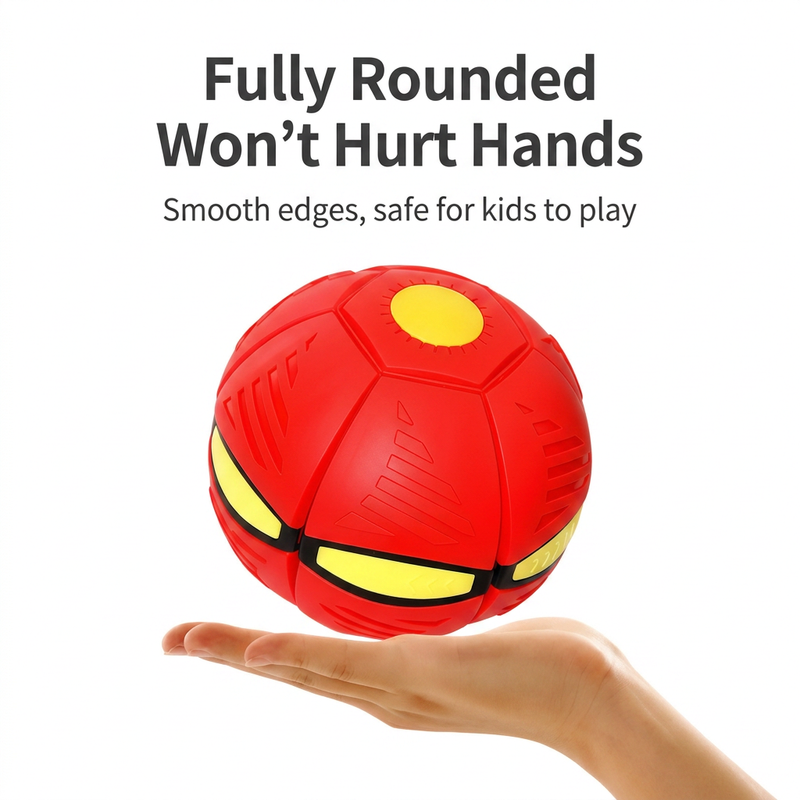 Red LED Transforming Flying Disc Ball Toy with Music & 6 Light - Soft EVA view 5