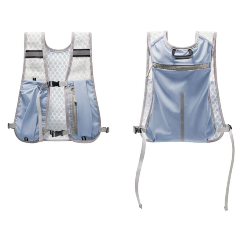 Blue Lightweight Running Hydration Vest Backpack - Breathable Mesh Reflective