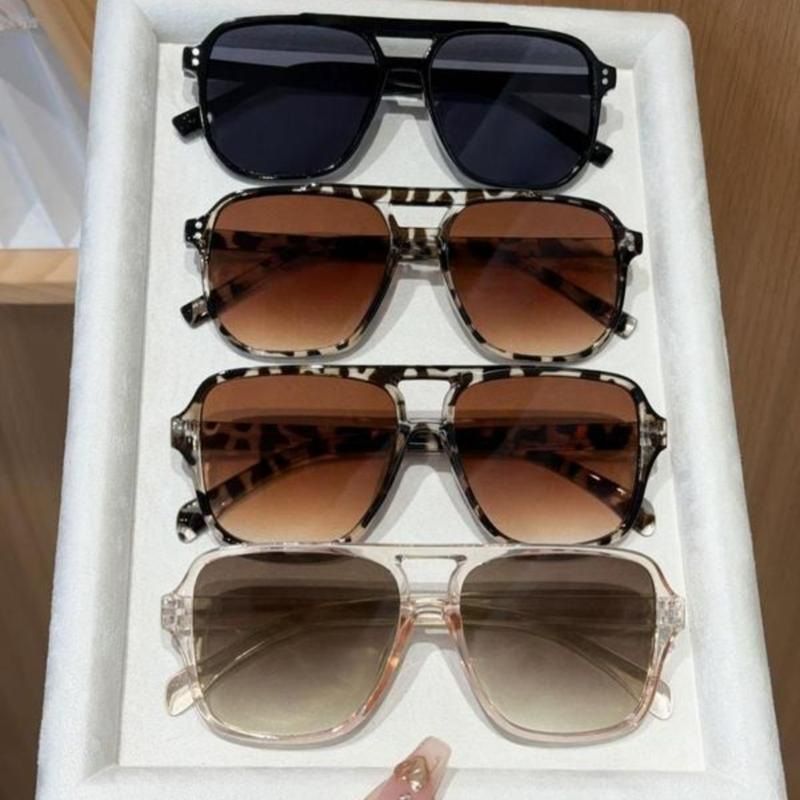 4 Pairs Y2K Style Aviator Sunglasses Set for Men and Women - UV400 Protection