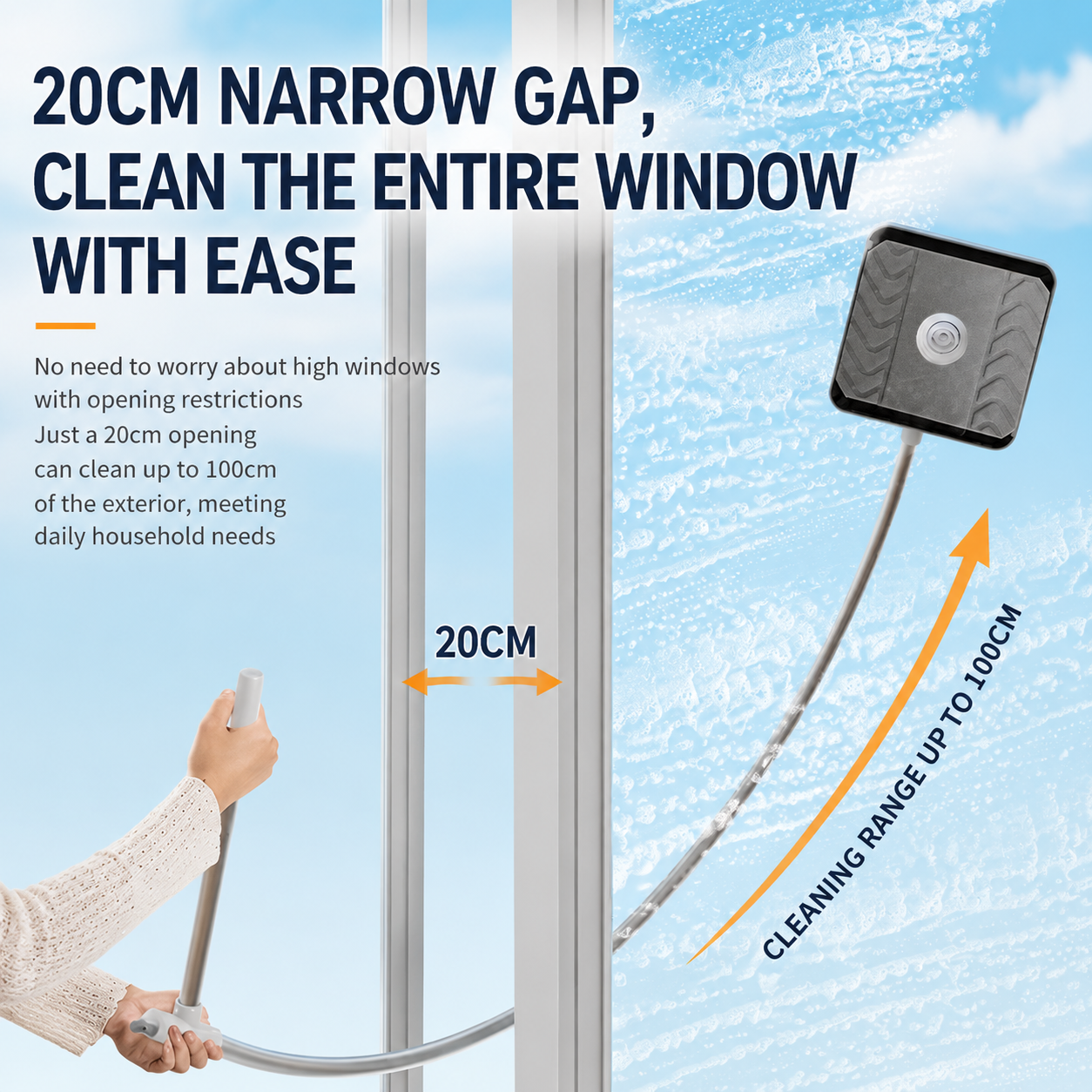 Lightweight Interior & Exterior Window Cleaner with 160CM Extendable Aluminium view 5