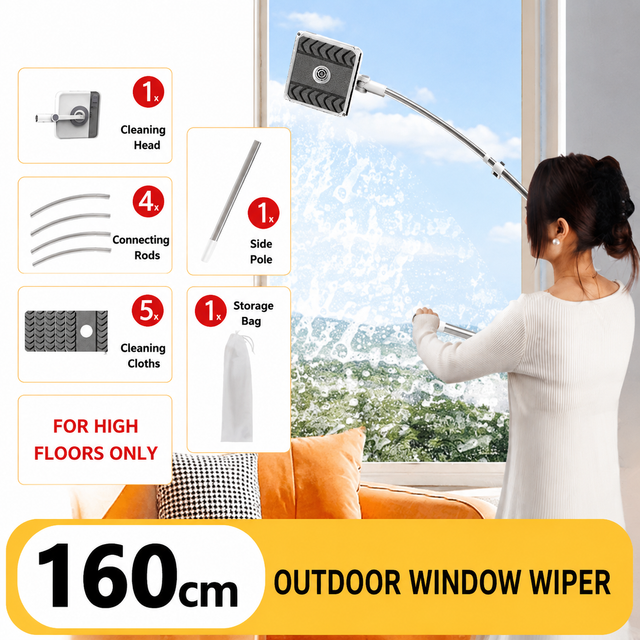 Lightweight Interior & Exterior Window Cleaner with 160CM Extendable Aluminium