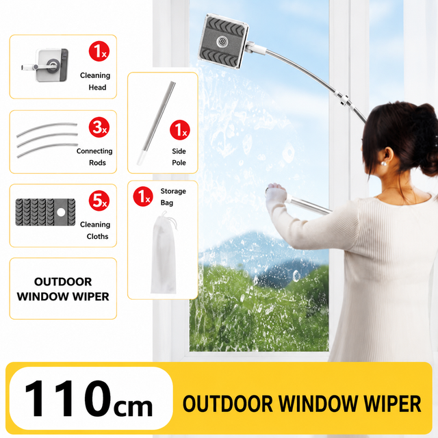 Lightweight Interior & Exterior Window Cleaner with 110cm Extendable Aluminium