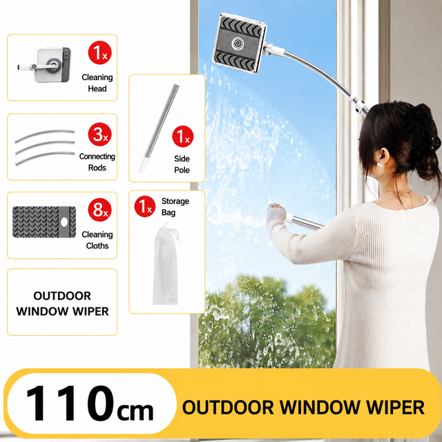 Lightweight Interior & Exterior Window Cleaner with 110cm Extendable Aluminium