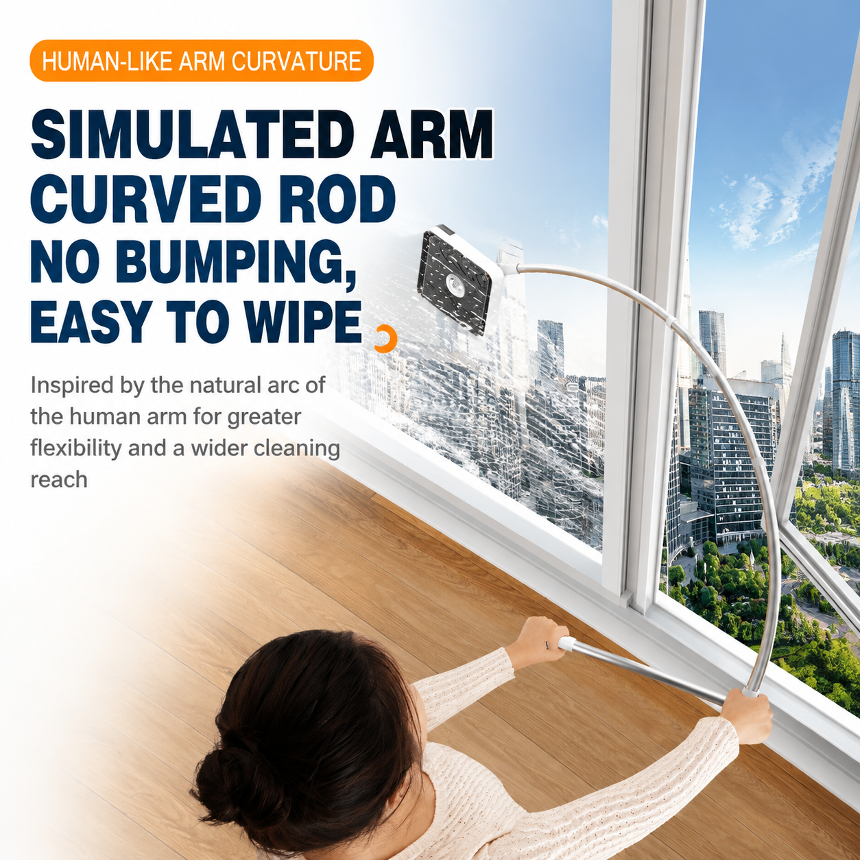 Lightweight Interior & Exterior Window Cleaner with 130CM Extendable Aluminium view 6