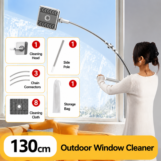 Lightweight Interior & Exterior Window Cleaner with 130CM Extendable Aluminium