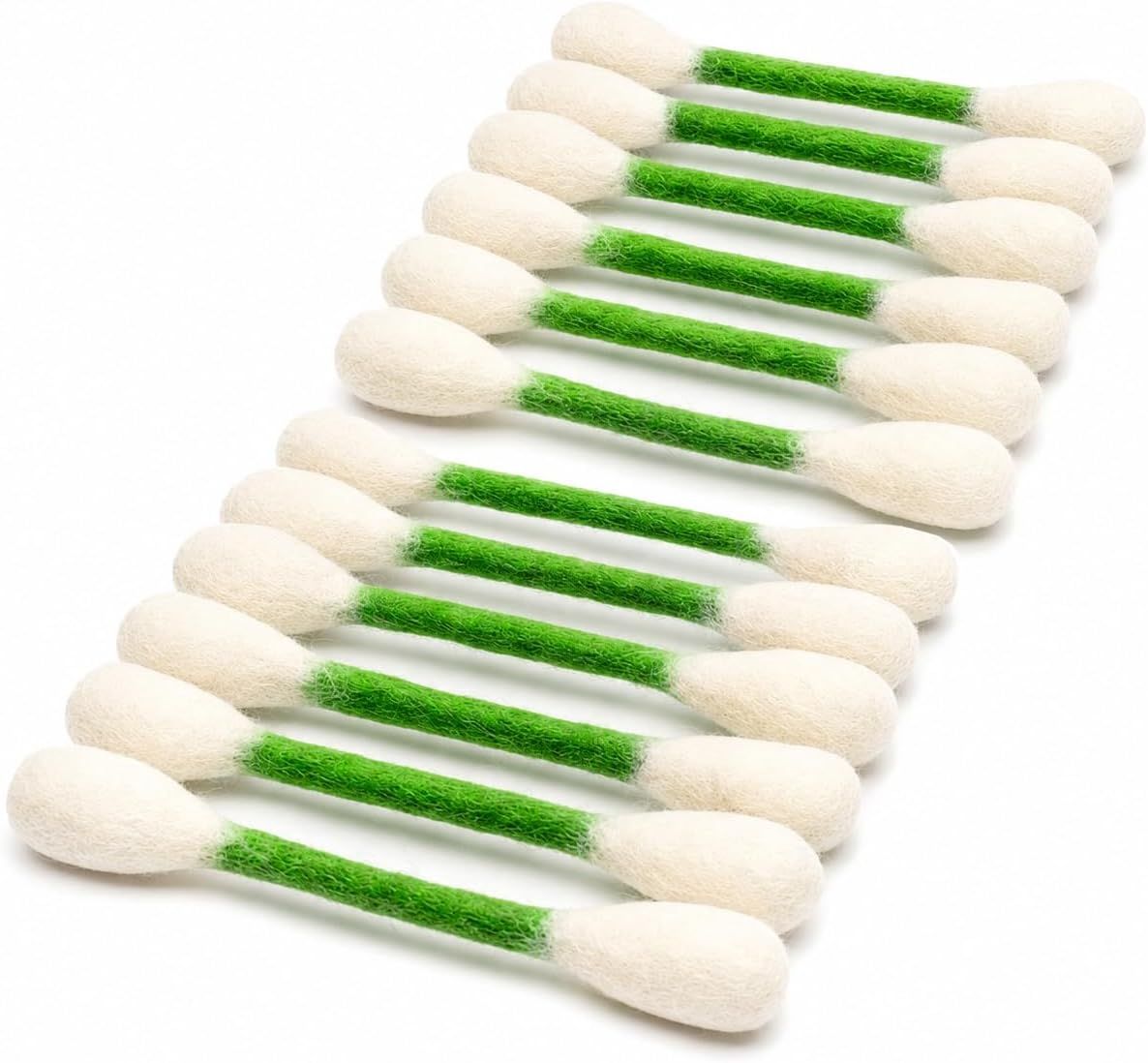 12 Pack Green Cotton Swab Stick Cat Toys with Catnip - Durable for Chew
