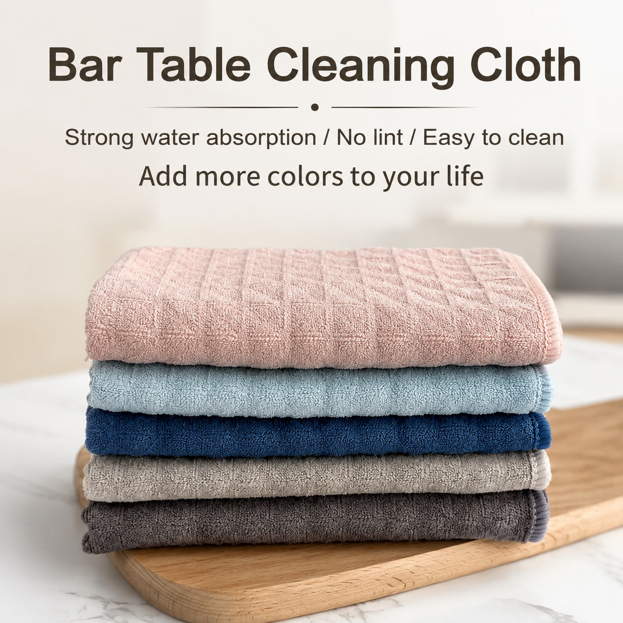 5 Pack Microfibre Waffle Cleaning Rag Set - Super Absorbent Durable Kitchen