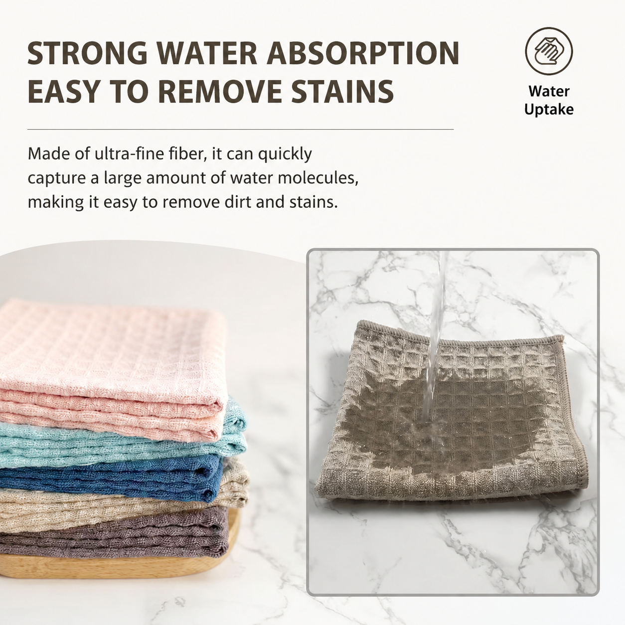 5 Pack Microfibre Waffle Cleaning Rag Set - Super Absorbent Durable Kitchen view 2