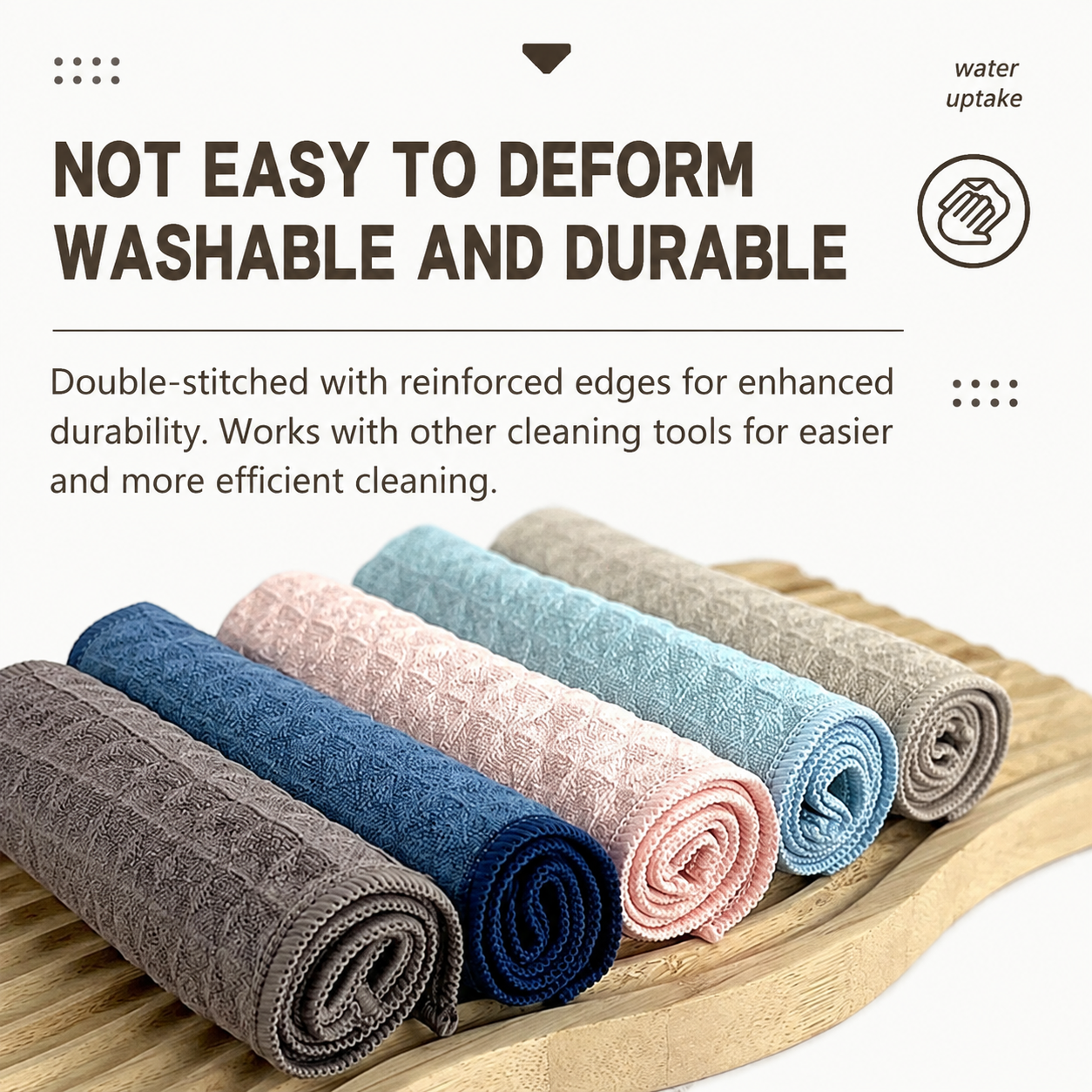 10 Pack Microfibre Waffle Cleaning Rag Set - Super Absorbent Durable Kitchen view 4